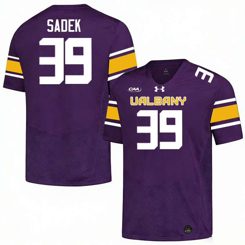 UAlbany Great Danes #39 Steven Sadek College Football Jerseys,Uniforms-Purple